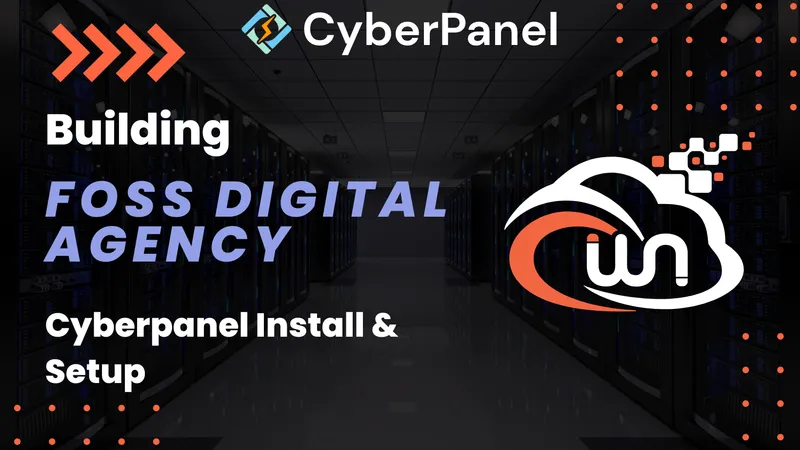 CyberPanel installation guide hero showing the OpenLiteSpeed control panel dashboard for managed cloud hosting