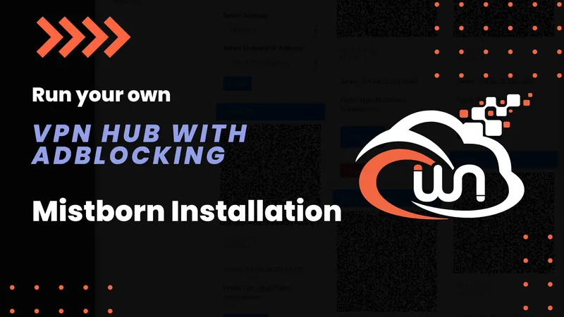 Mistborn self-hosted VPN platform admin dashboard showing Wireguard tunnel status and Pi-hole DNS protection on a Debian server