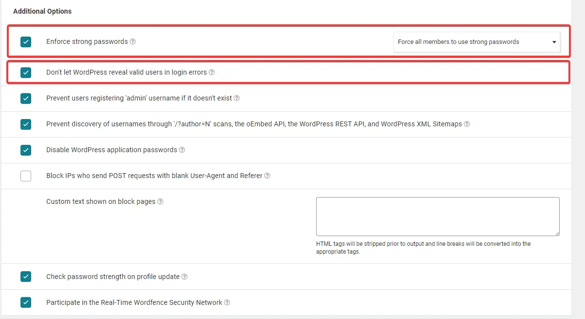 WordPress security: leaked password protection prompting users to update credentials found in public breach databases